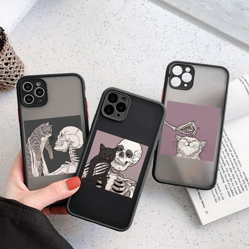 Skeleton Pattern Phone Case for iPhone 15 14 13 12 11 Pro Max Mini 7 8 Plus SE XS Max X XR Cover Bumper Shockproof Shell Funda