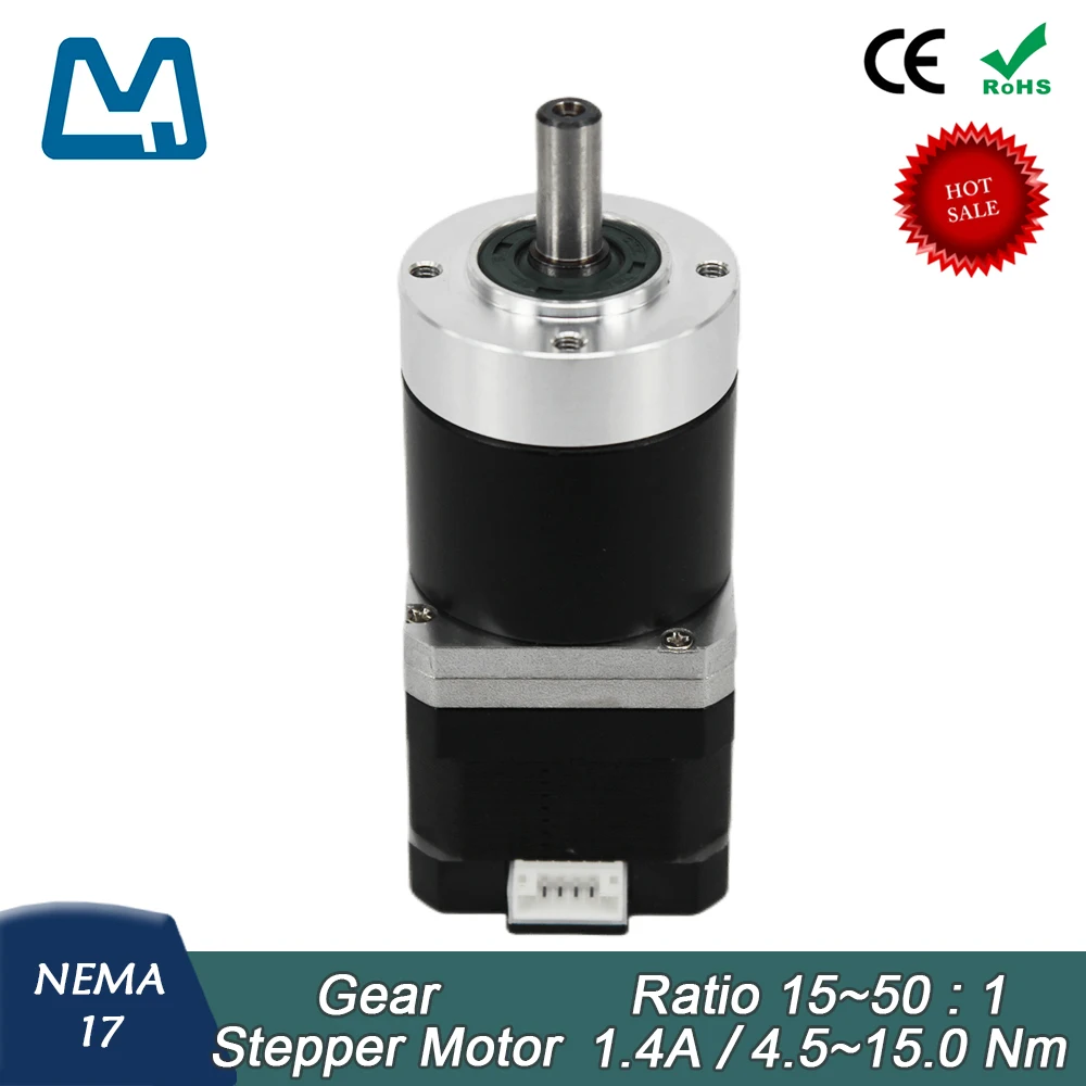 Nema17 Planetary Gearbox Ratio 15:1 Keyway Shaft  42 Stepper Motor 34mm Body Lenght 1.4A 0.3Nm