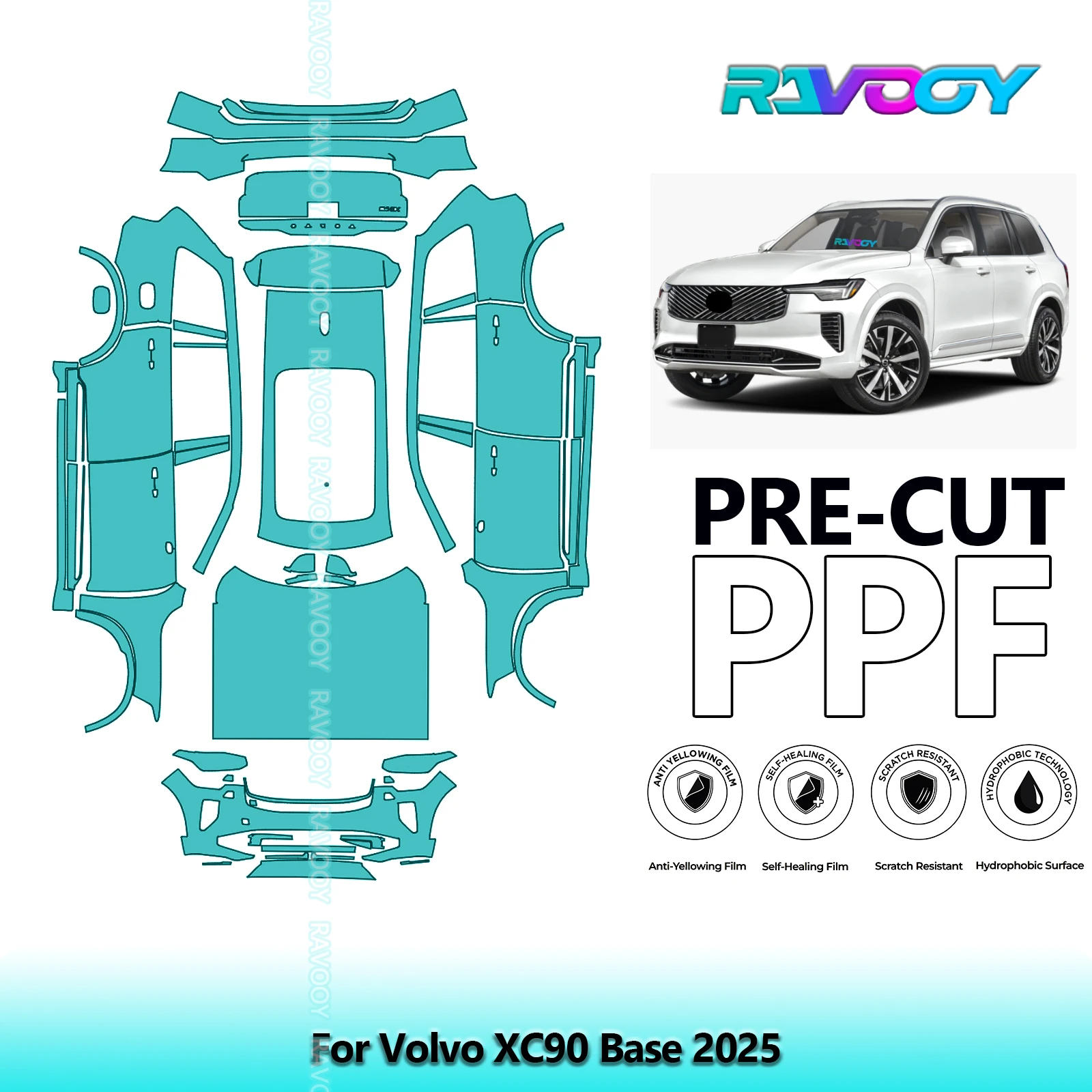 

Car Precut Paint Protection Film Full Vehicle Anti-scratch Exterior TPU PPF For Volvo XC90 Base 2025-2025