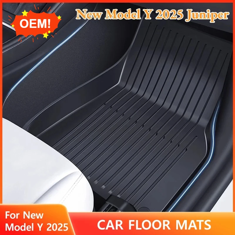 

Car Floor Mats For Tesla Model Y Juniper 2025 TPE Trunk Mats Scratch-Resistant Waterproof Double Layer Floor Mats Cargo Liners