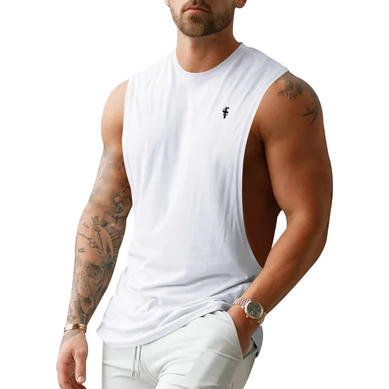 Neue Sommer-Lose-Weste für Herren mit Musiknoten-Print, Bodybuilding-Fitness, ärmellos – Detail 4