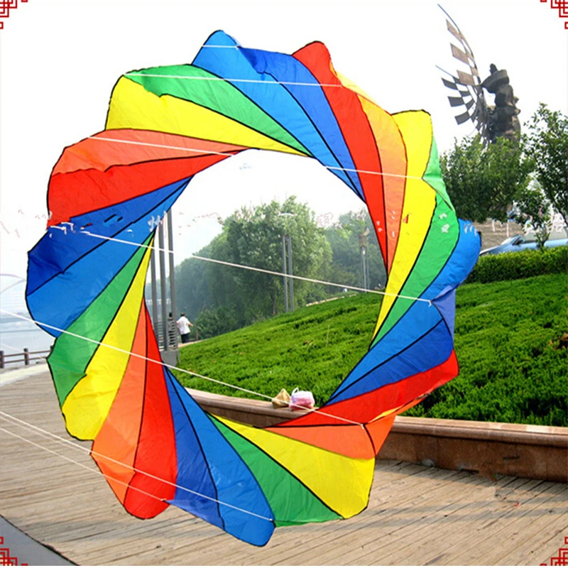 2m kite ring vliegende hanger kite windzak kite fabriek nylon kite staarten echte parachute kite accessoires leegpijp kite cometa