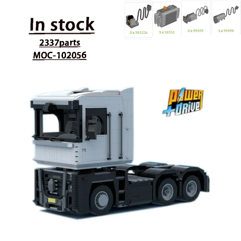 

MOC-102056 White Transport Big Truck Assembly Stitching Building Block Model 2337 Parts Boys Christmas Building Blocks Toy Gifts