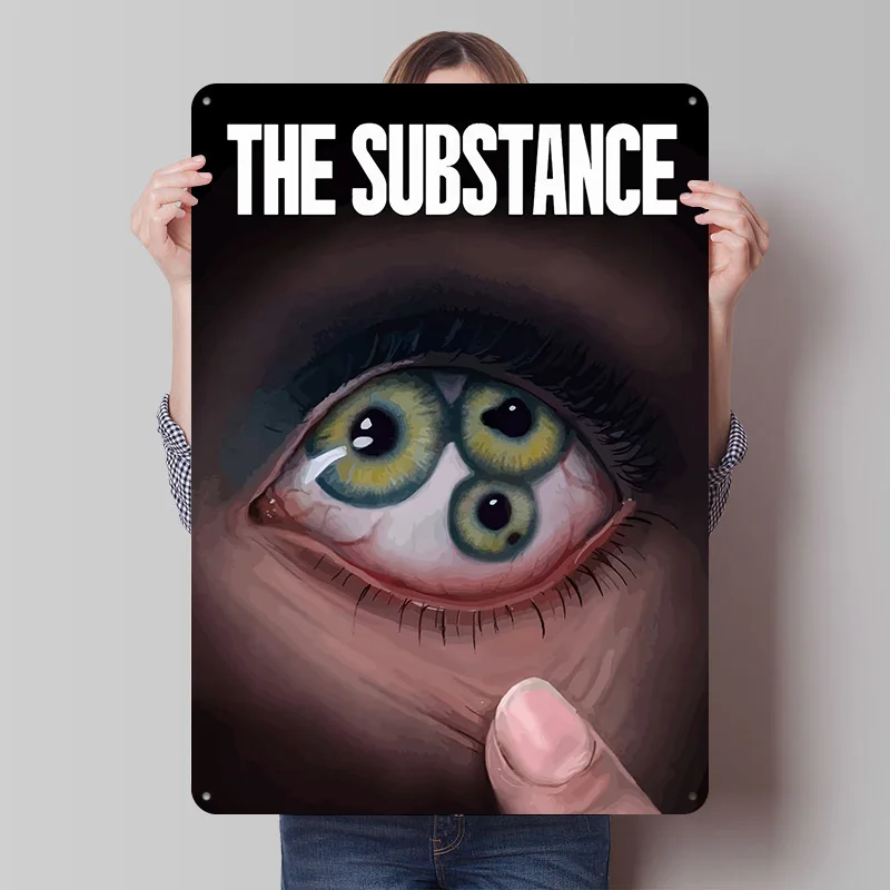 The Substance Movie Printed Poster Customized Retro Wall Art Vintage Metal Tin Signs for Gaming Room Decoration Garage House