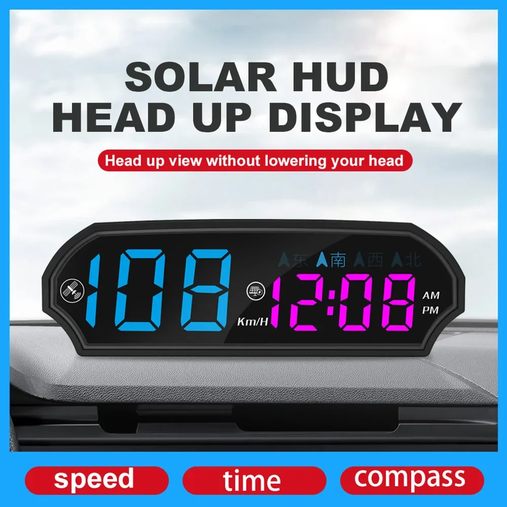 for gps Speedometer Car HUD Wear Resistant Car Instrument Solar Controller Solar Powered Charging LED Color Screen Auto