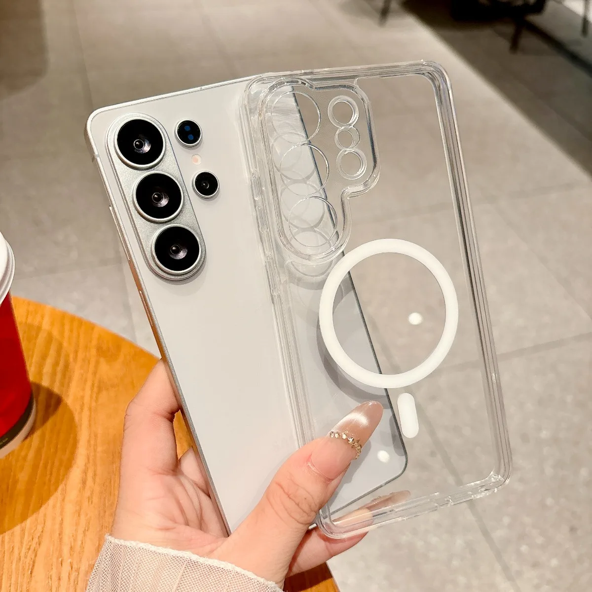 Für Magsafe Magnetische Transparente Handyhülle für Samsung Galaxy S26 Ultra S25 FE S24 Plus A57 A37 A17 A07 A56 A16 A36 Durchscheinende Abdeckung