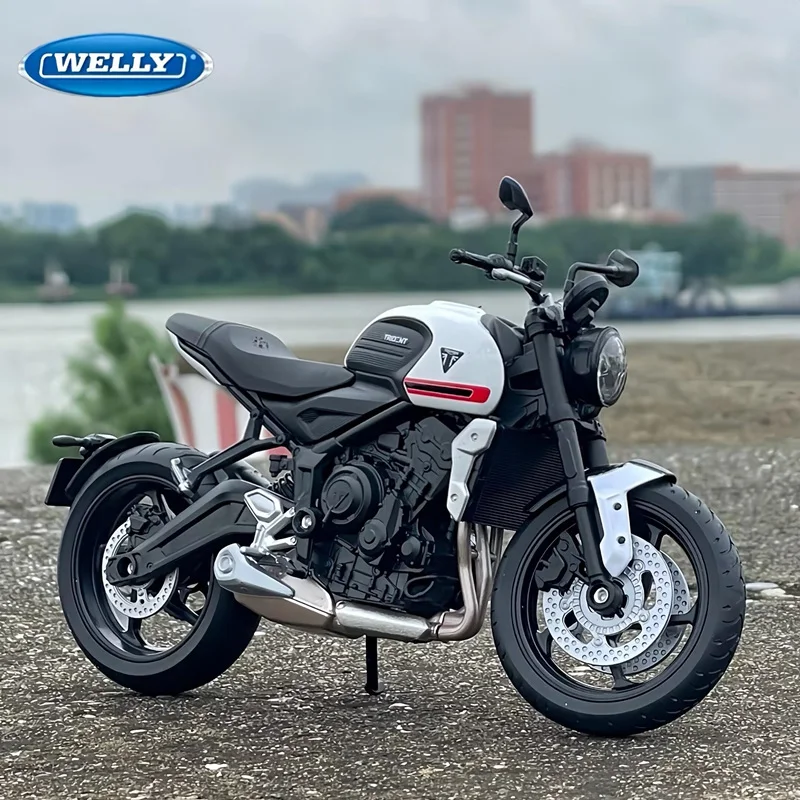 

WELLY 1:12 Triumph Trident 660 Alloy Race Motorcycle Model Simulation Diecast Metal Street Sports Motorcycle Model Children Gift