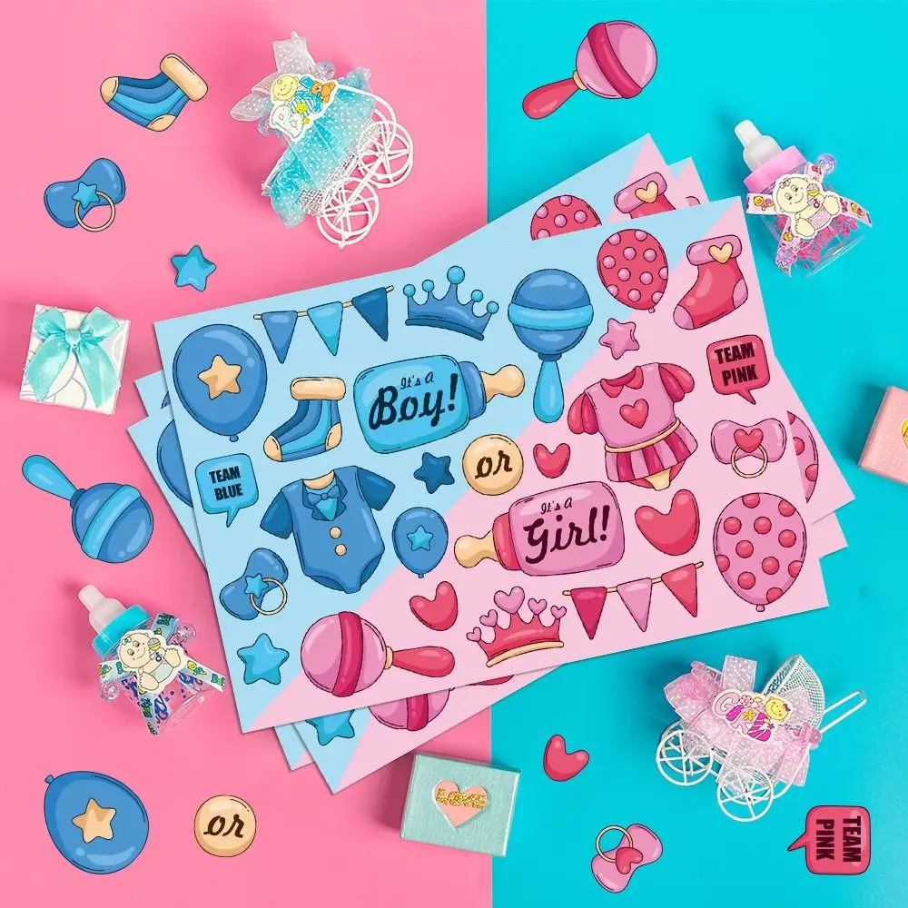 Бумажные наклейки с определением пола ребенка, самоклеящиеся этикетки ручной работы для детского душа, альбом для вырезок, сделай сам, наклейки для мальчиков и девочек