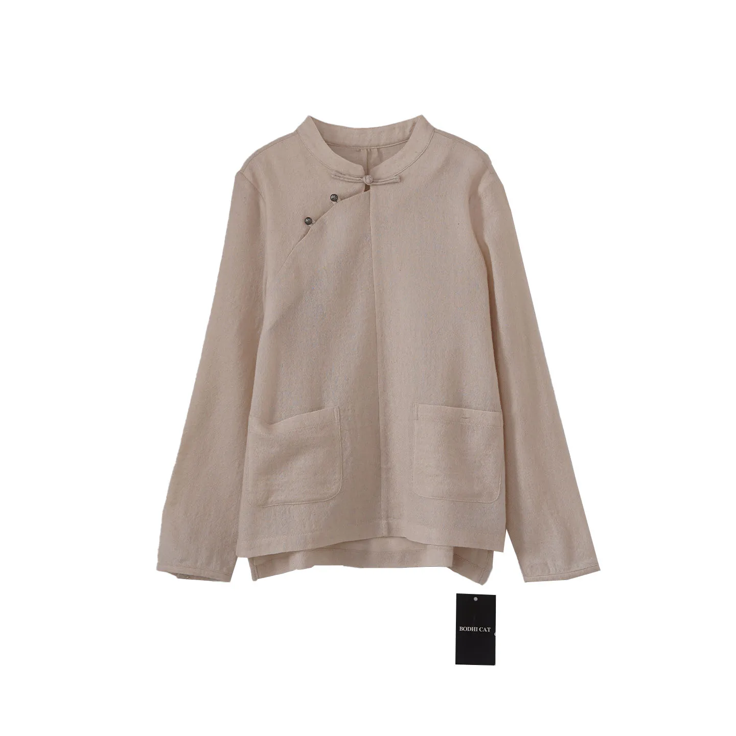 

New Chinese Sle Women's irt High Densi Button up Casual Netie ket Long Sve Woolen Coat Loose Fit Daily Wear