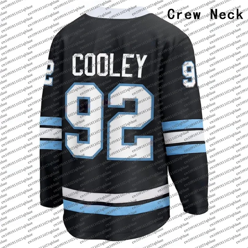 2025 Utah USA Hockey Training Home Jerseys Away Utah HC Black & White COOLEY #92 KELLER #9 3D Long Sleeve O-Neck Adults/KIDs