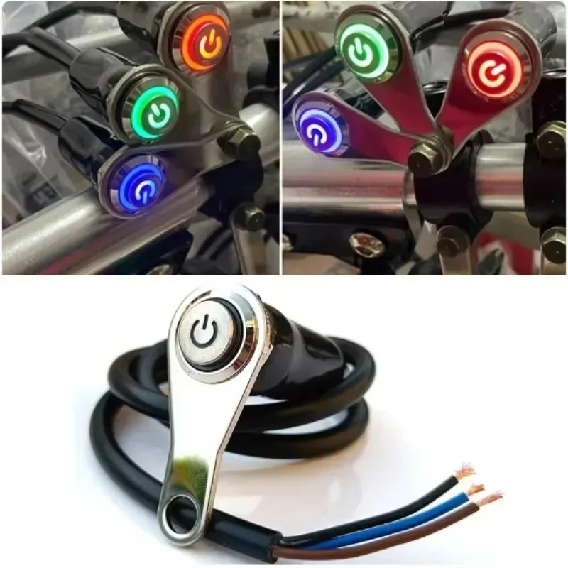للمصباح الأمامي القرن متعدد الألوان المقود قابل للتعديل جبل دفع 3 أزرار ON-OFF LED دراجة نارية جديد لزر مفاتيح مقاوم للماء #4
