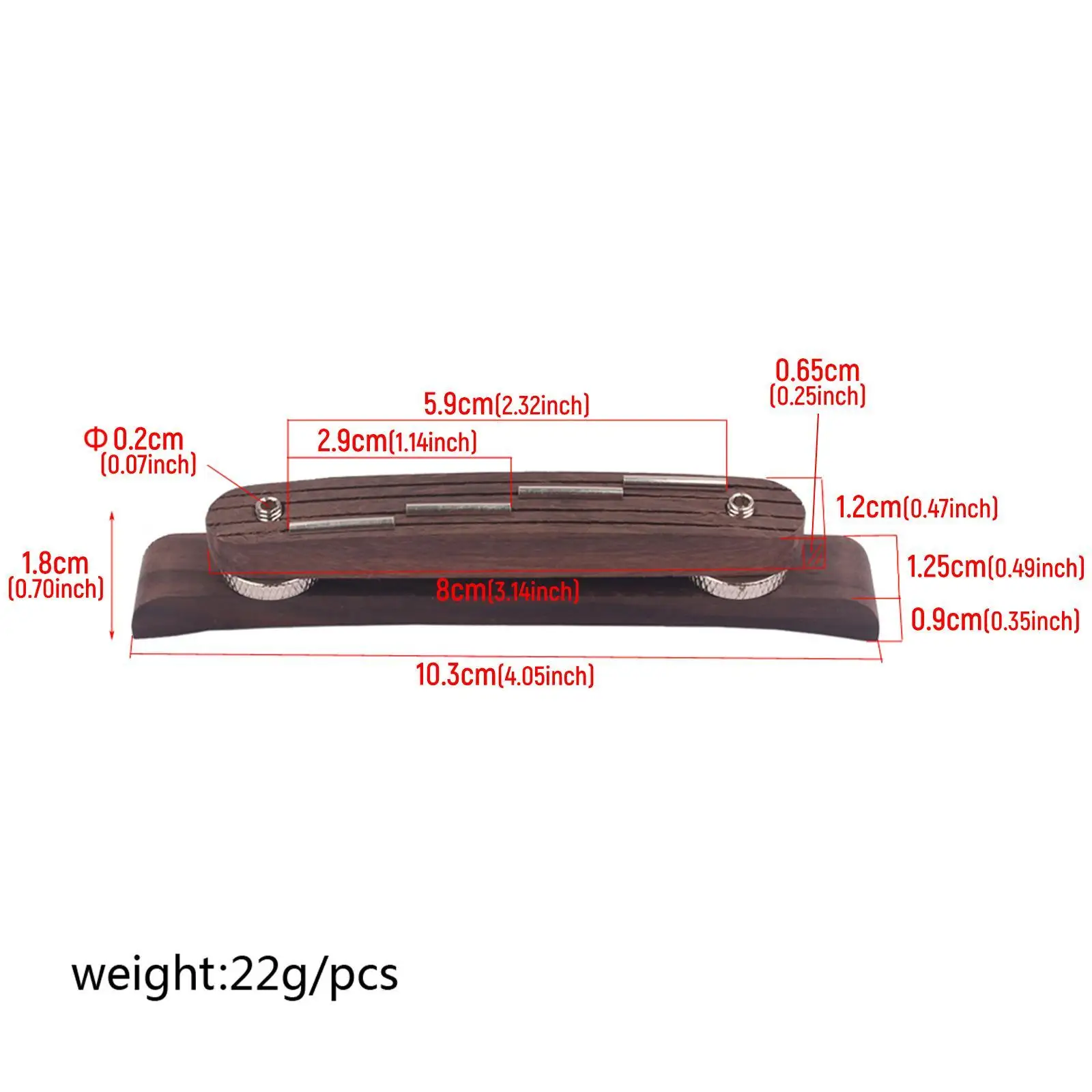 103mm Rosewood Mandolin Bridge Compensated Saddle Adjustable Tuning Plate for Acoustic Musical Instruments
