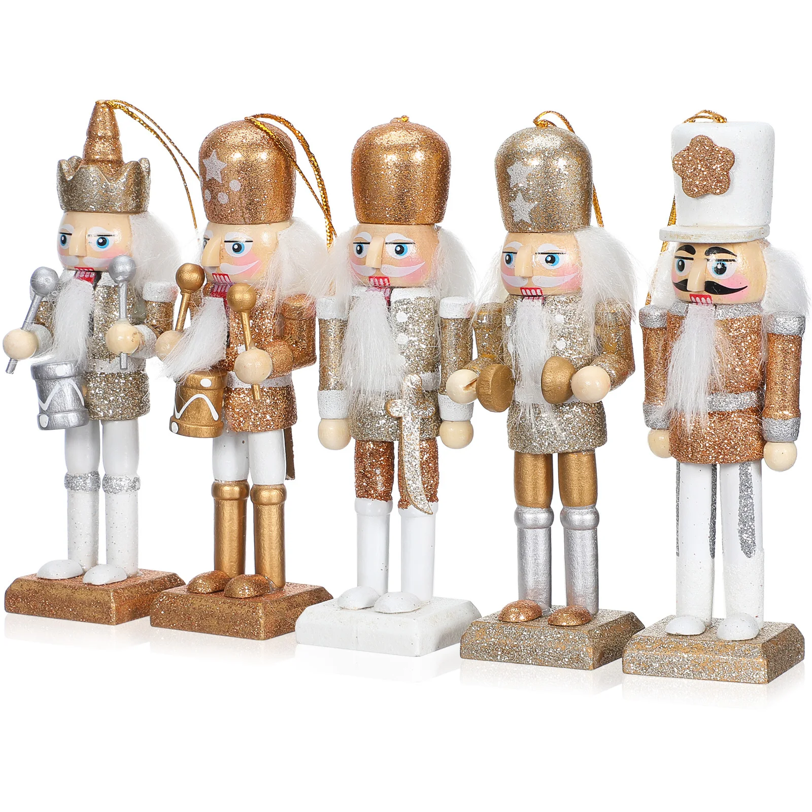 

Wooden Christmas Nutcracker Ornament High-Grade Walnut Soldier Style Desktop Decoration for Home Office Party Holiday Hanging