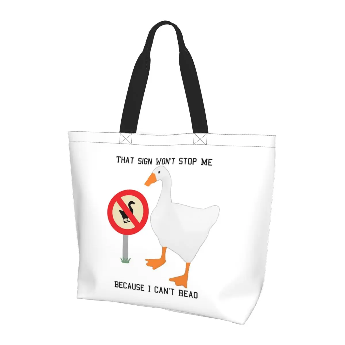 

Untitled Goose Sign Unstoppable Shopping Tote Bag Canvas Large Capacity Shoulder Bags Shopper Grocery Handbag for Women