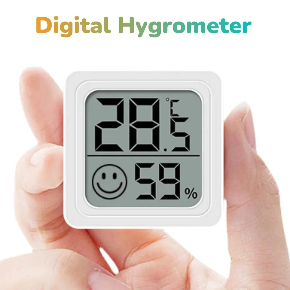Multifunction Mini LCD Digital Thermometer Hygrometer Automatic Monitoring Desk Clock  Indoor Room Humidity Meter Sensor Gauge