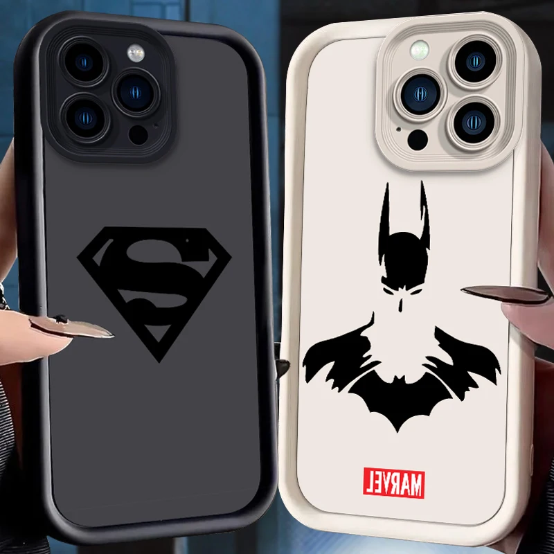 Marvel Batman Liquid Silikon Handy hülle für iPhone 15 14 13 12 11 Pro max xs x xr 8 7 6s 6 plus se Soft Back Cover Funda