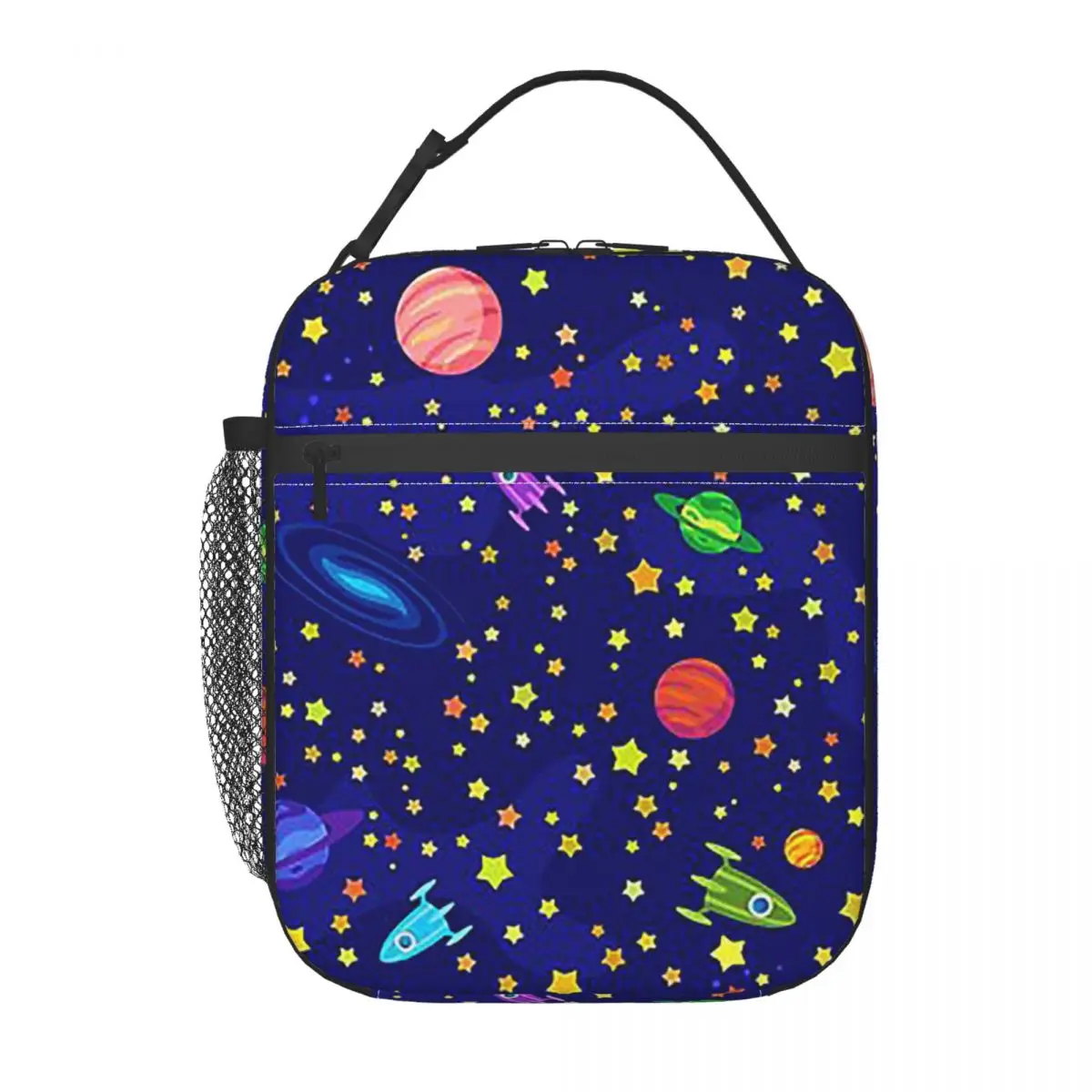 Starry Sky Space Galaxy Sun Moon Insulated Lunch Bag for Women Kids Portable Food Boxes Thermal Lunch Box Tote