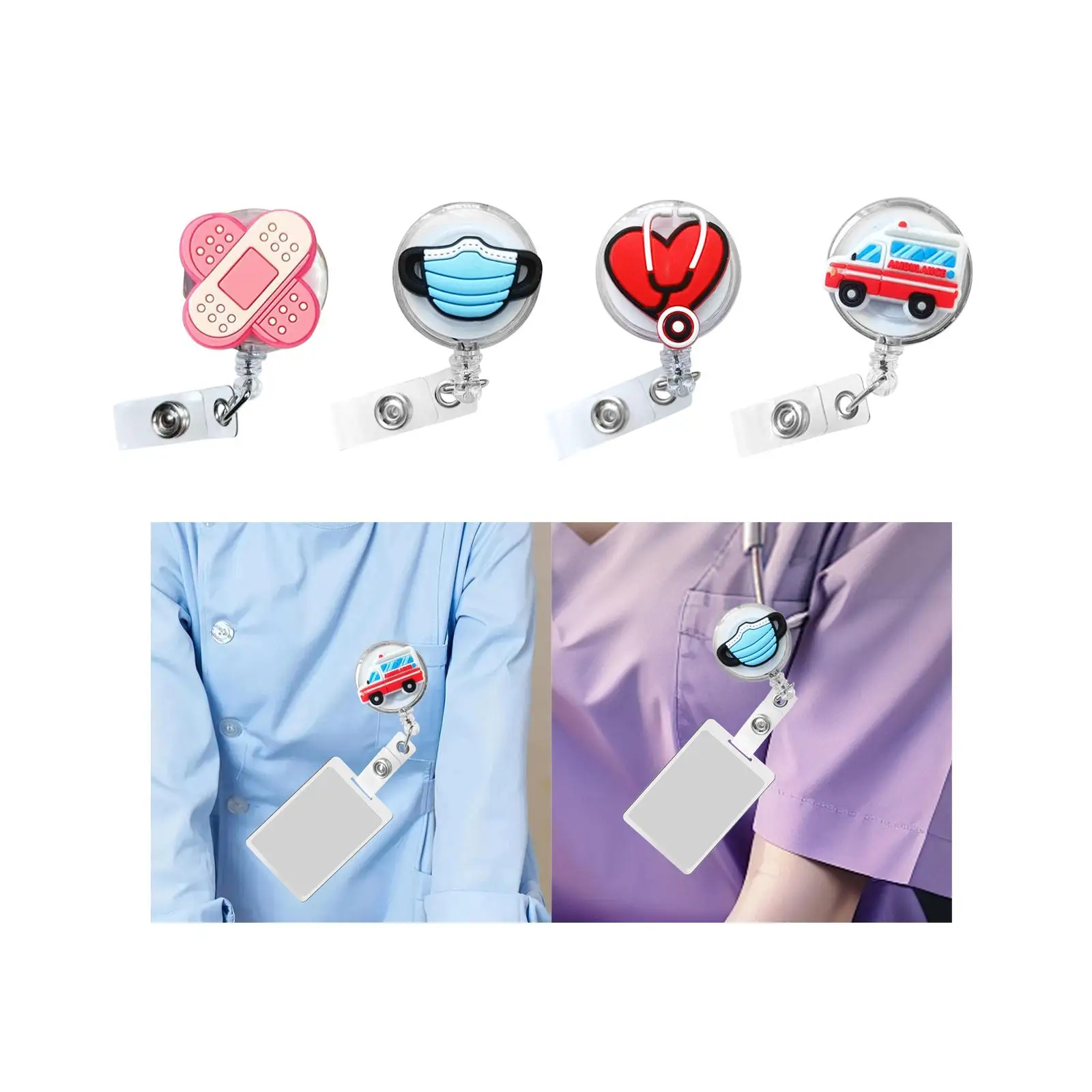 Dudukan ril ป้ายการ์ตูนพยาบาลทนทานวัน2024ของขวัญที่ใส่บัตรประชาชนสำหรับคนงานผู้ช่วยพยาบาลครูพยาบาลแพทย์