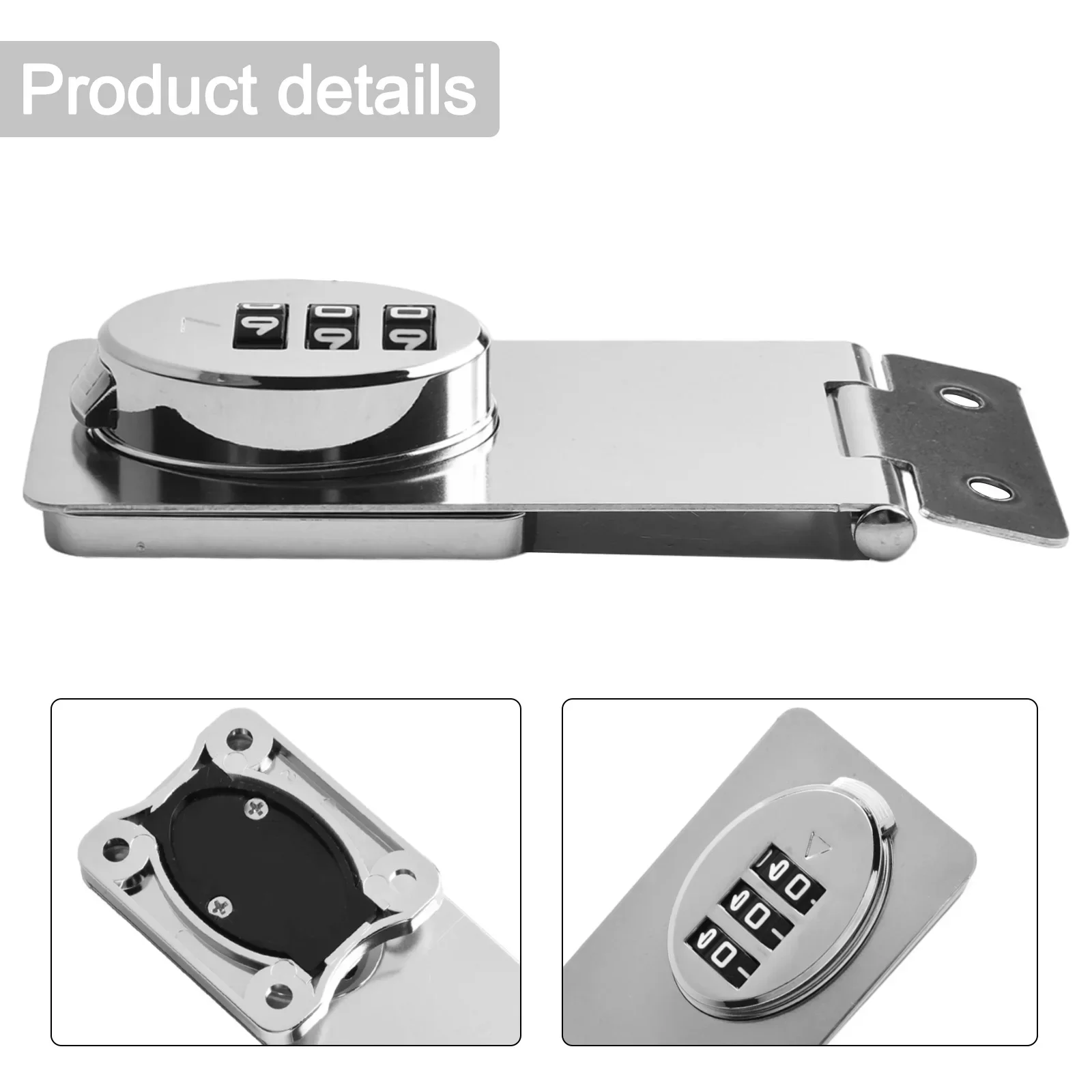 1pcCabinet Password Hasp Lock Slide Latch Keyless Lock For Door Security Sturdy Household Mechanical Password Lock For Any Doors