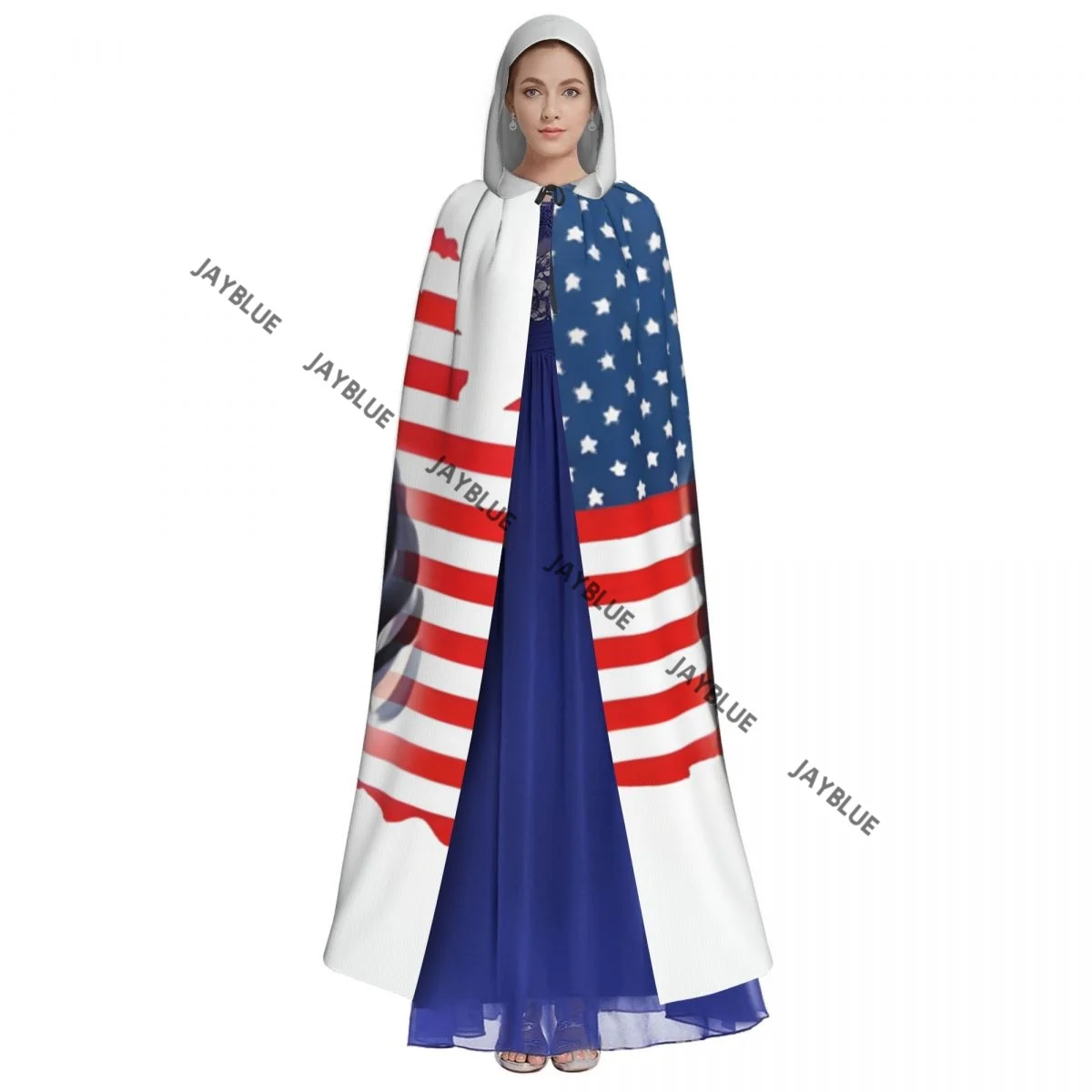 Hooded Cloak Unisex Cloak with Hood American Flag Trump Cloak Vampire Witch Cape Cosplay Costume