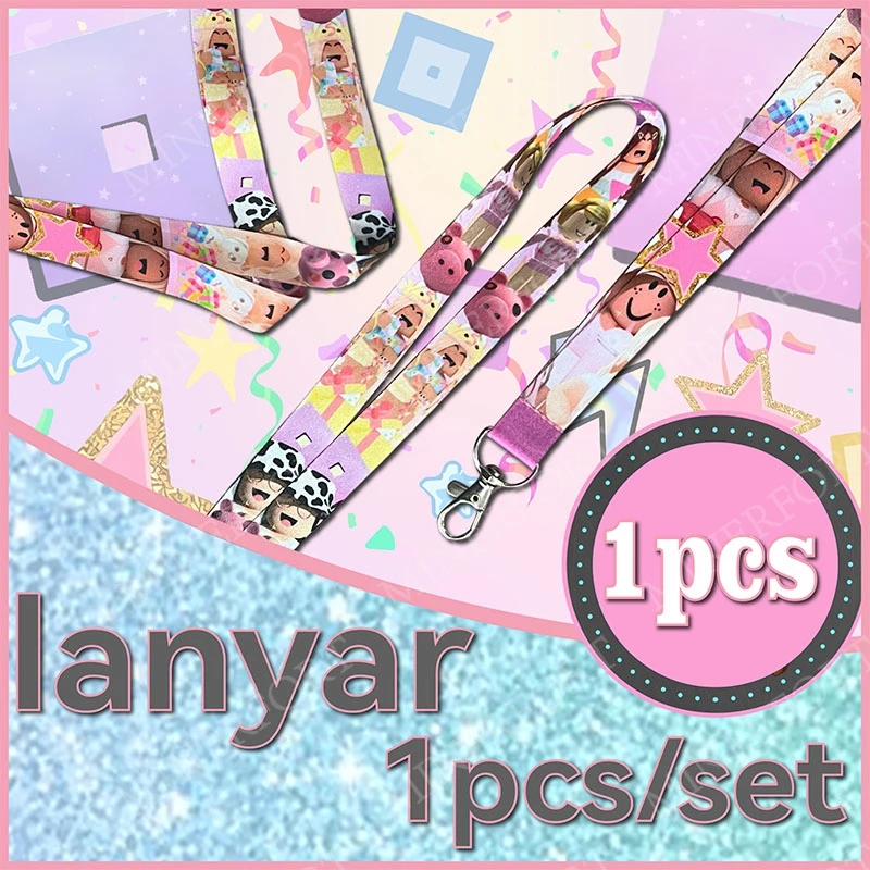 Roblox Mädchen Schlüsselband Anime Niedliche Accessoires für Schlüssel Ausweiskartenhalter Handyriemen Schlüsselanhänger Schlüsselring Cosplay Zubehör Geschenke