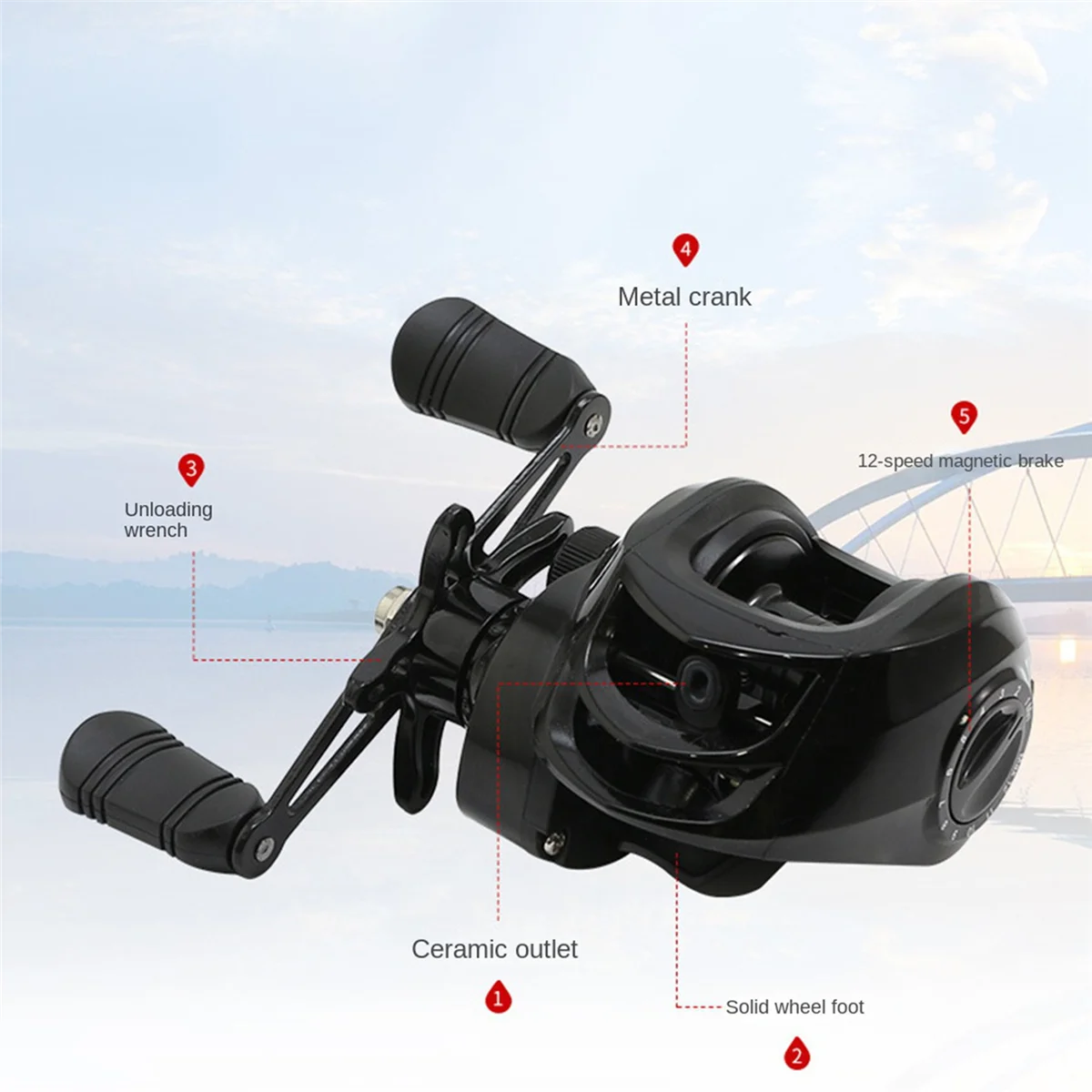 ABYB 4X Water Drop Wheel Fishing Baitcasting Reel 18+1 Shaft 7.2:1 High Gear Metal Line Cup Sea Jig Wheel Left Hand