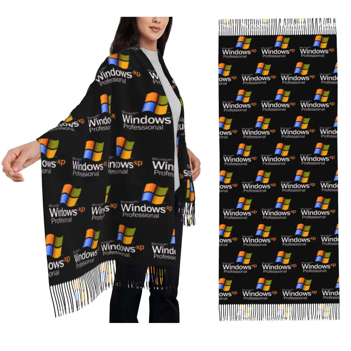 

Windows XP Scarf Tassel Scarves for Women Soft Warm Shawls and Wraps Long Fall Winter Shawl Wrap