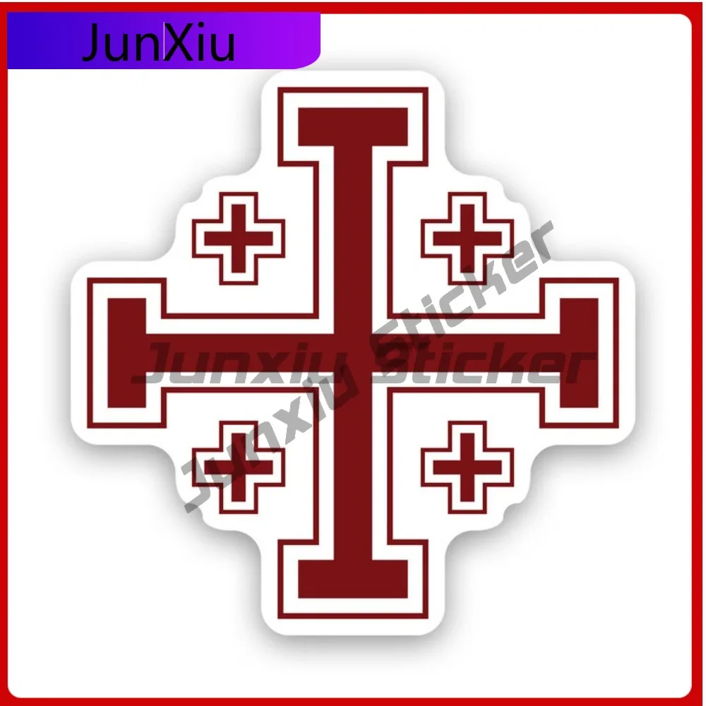 

Jerusalem Cross Sticker Weather Resistant Sun Resistant Vintage For Bumper Truck Car Body No Residue Easy Apply Decoration
