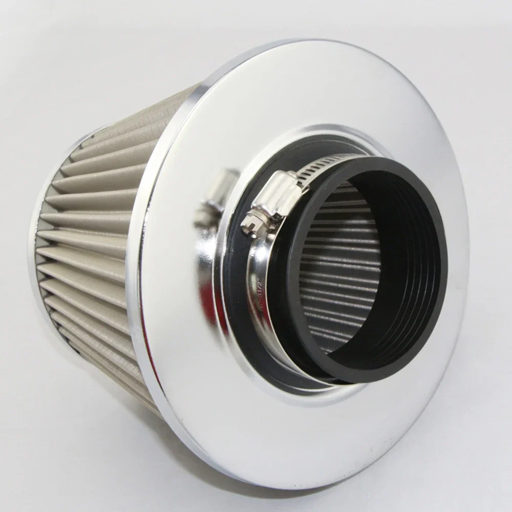 76mm 3inch Stainless Steel Cold Air Filter Racing Sports High Flow Air Intake Filter Mesh Cone Universal Car Air Intake Filters