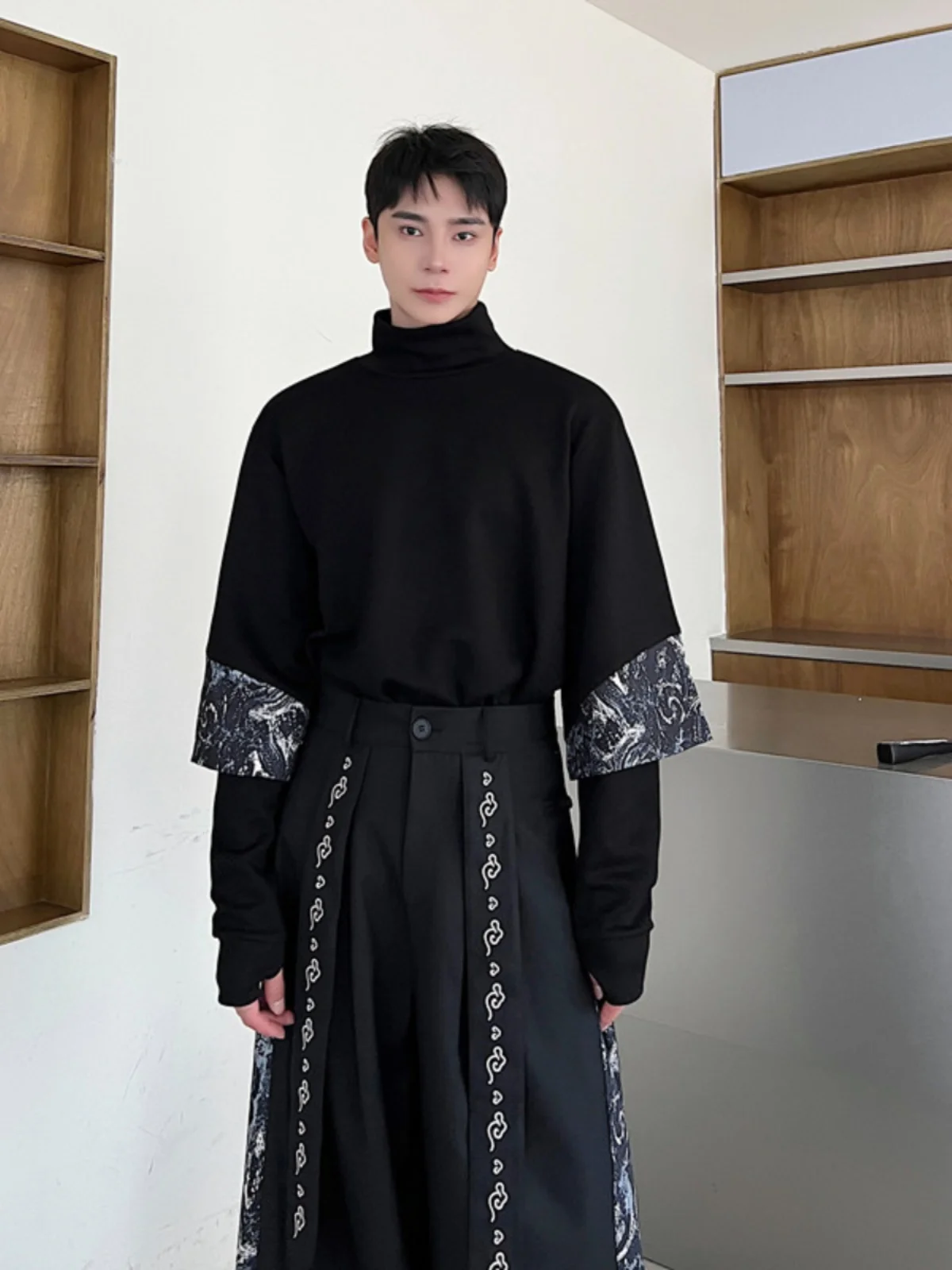 

Мужская свободная толстовка с высоким воротником: новая осенне-зимняя коллекция, повседневная, удобная верхняя одежда, модный уличный стиль