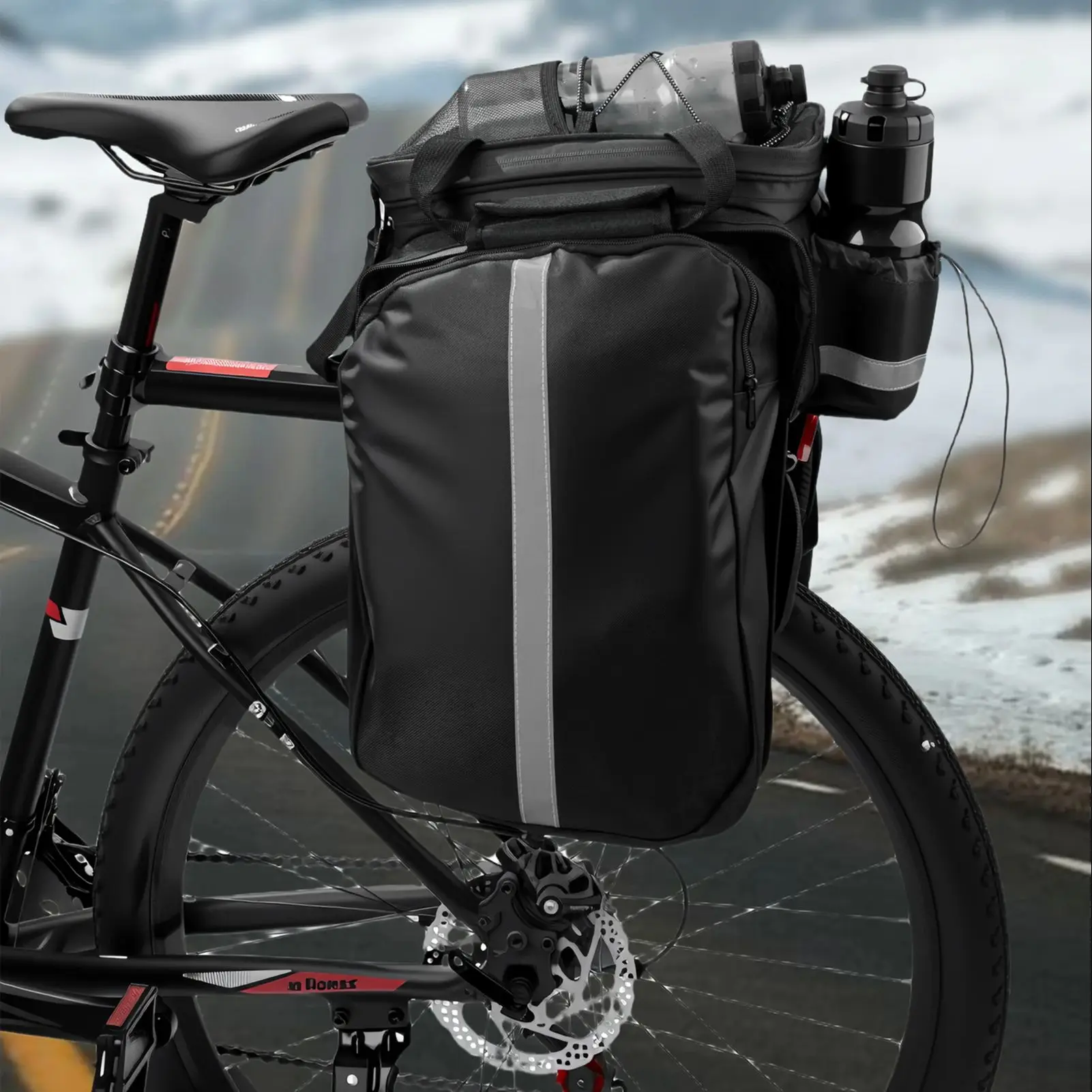 OFFBONDAGE سعة كبيرة دراجة أكياس المقعد الخلفي إيفا متعددة الأغراض الجبلية الطريق دراجة الناقل حقيبة توسيع الدراجات حقيبة مزدوجة الجانب
