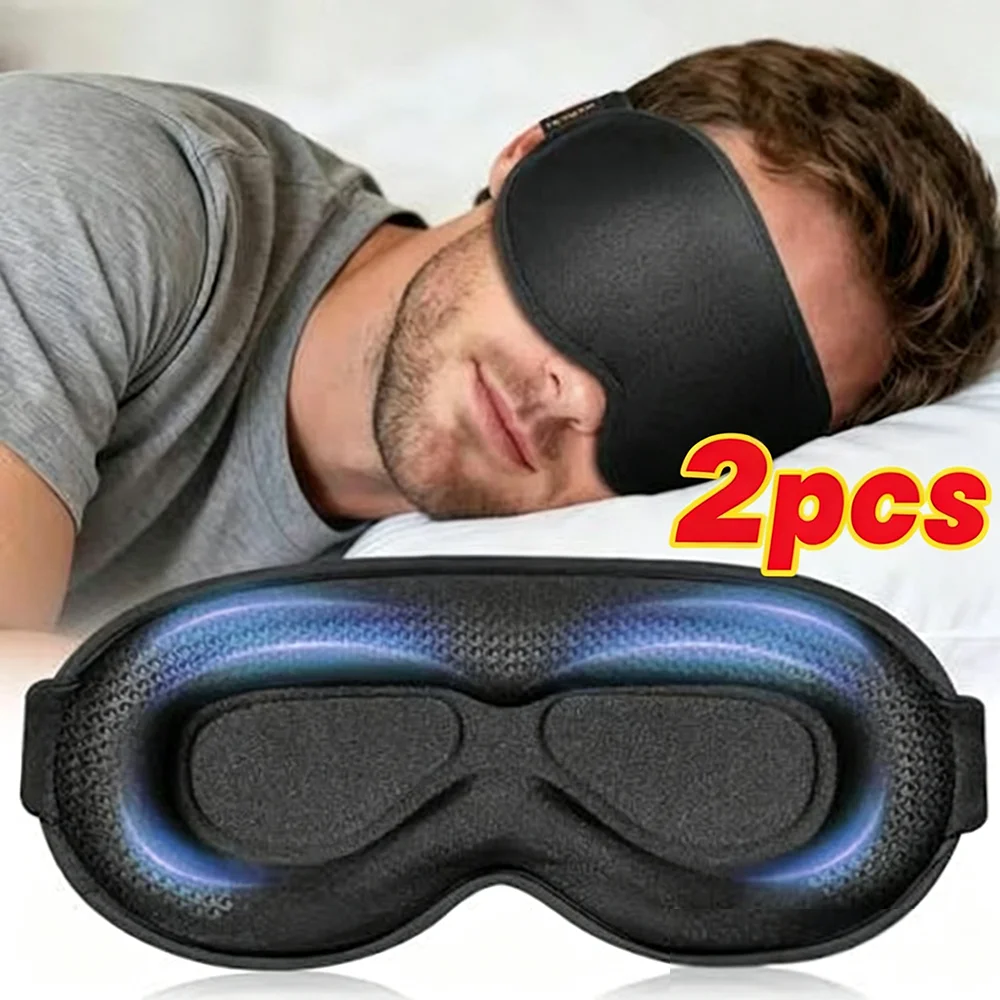 Image of 3D-Schlafmaske mit vollständiger Abdunklung, entspannend und druckfrei, weiche und atmungsaktive Nickerchenmaske zur Linderung von Augenermüdung