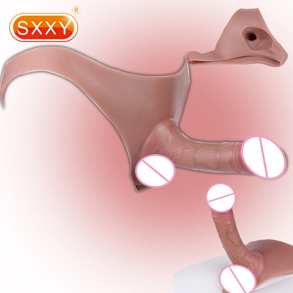 SXXY ألعاب جنسية يمكن ارتداؤها كم مجوف حزام دسار واقعي على تسخير القضيب موسع منتجات BDSM للرجال تأخير القذف