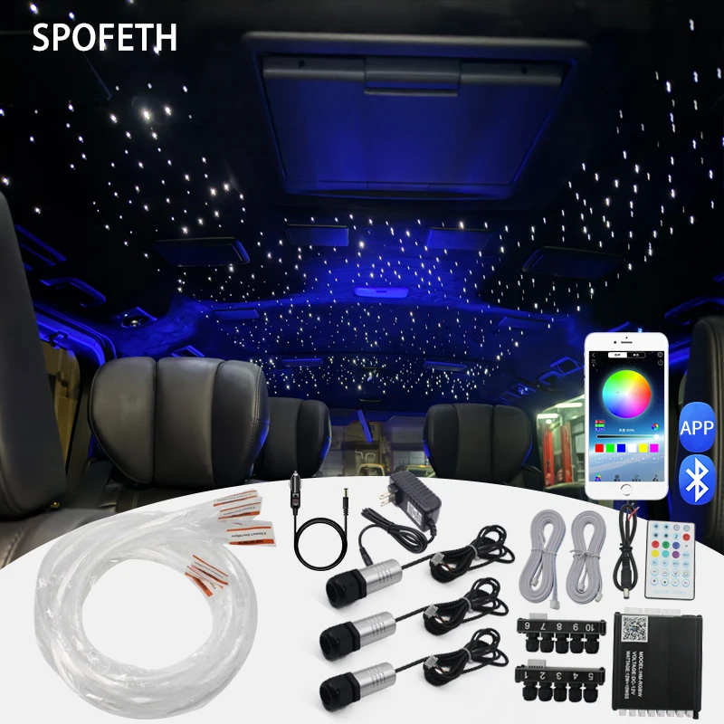 

12V automotive fiber optic splitter type 1/3 light source machine, ultra-thin control box rainbow starry sky light