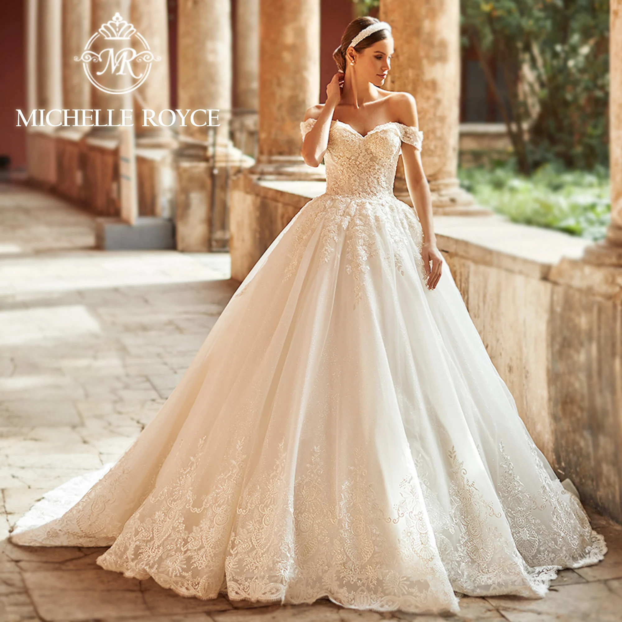 

Michelle Royce Ball Gown Wedding Dresses For Woman 2024 Sweetheart Beading Organza Court Train Wedding Gown Vestidos De Novia