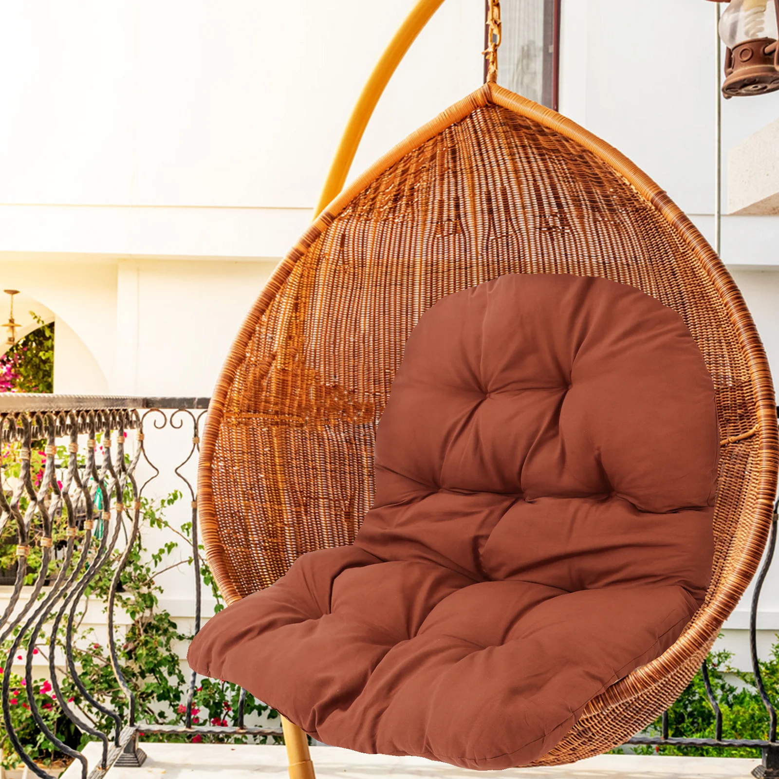 

Rocking Chair Cushion Outdoor Egg Chair Cushion Comfortable Cozy Soft Seat Pad Durable Easy Clean Multiple Colors Garden Yard