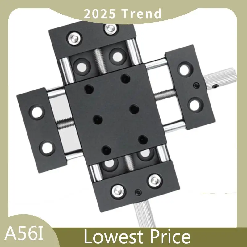 

A56I Top Heavy Duty Linear Optical Axis Guide Workbench Small Manual Fine Adjustment Slide No Bottom Plate
