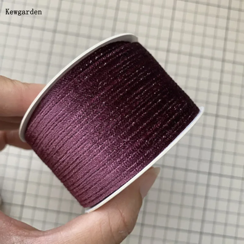 Kewgarden Sliver wire Velvet Ribbons 1-1/2\