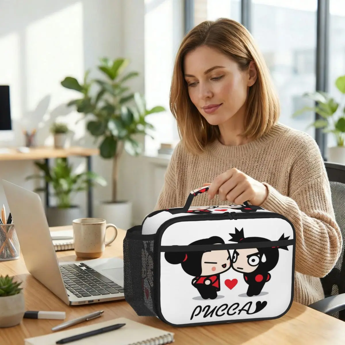 Pucca Insulated Lunch Bag for Women Office Cooler Thermal Food Box Tote Portable Lunch Boxes Container