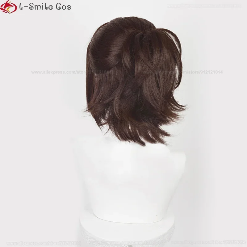 Hange Zoe Cosplay Wig Anime Final Season Hange Zoe 35cm Dark Brown Cosplay Wig Eye Mask Heat Resistance Hair Wig image 4