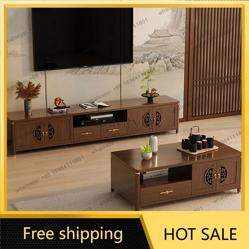 LSRetro Modern Tv Stands Aesthetic Designer Drawers Organizer Storage Filing Tv Table Wood Living Room Muebles Trendy Furniture
