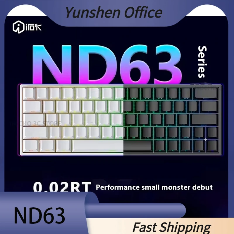 

Irok Nd63 Pro Wired Mechanical Keyboards Magnetic Switch Hot Swap Rgb E-Sports Customize Gaming Keyboard Pc For Office Accessory