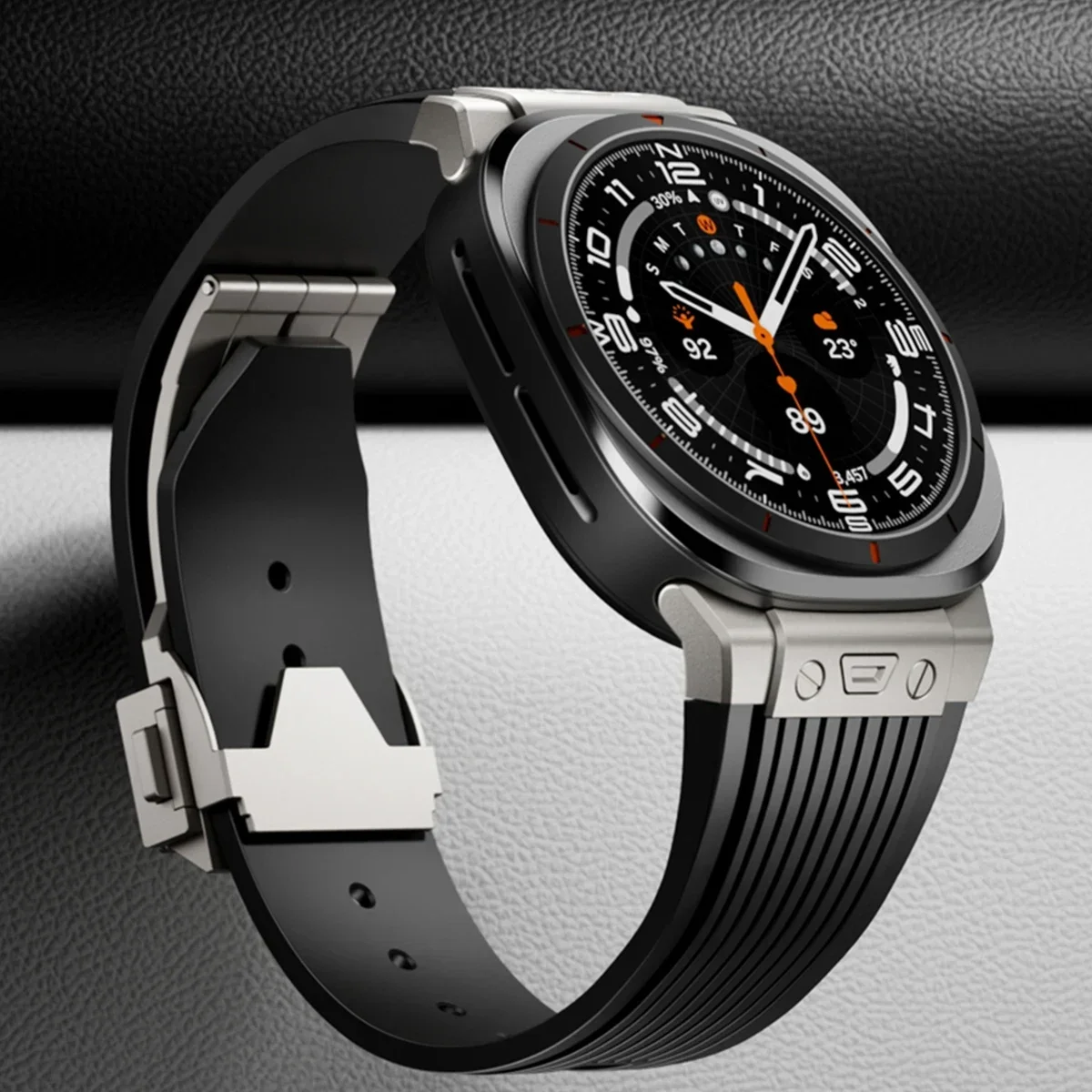 Metal No Gaps Curved End Silicone Strap for Samsung Galaxy Watch 7 Ultra 47mm Luxury Sport Band for Galaxy 7 Ultra 47mm Bracelet