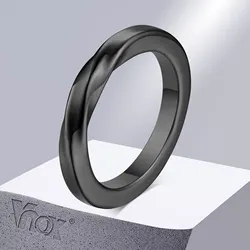 Vnox 3mm Monius Ring for Men, Twisted Stainless Steel Finger Band, Unisex Eternity Love Promise Ring