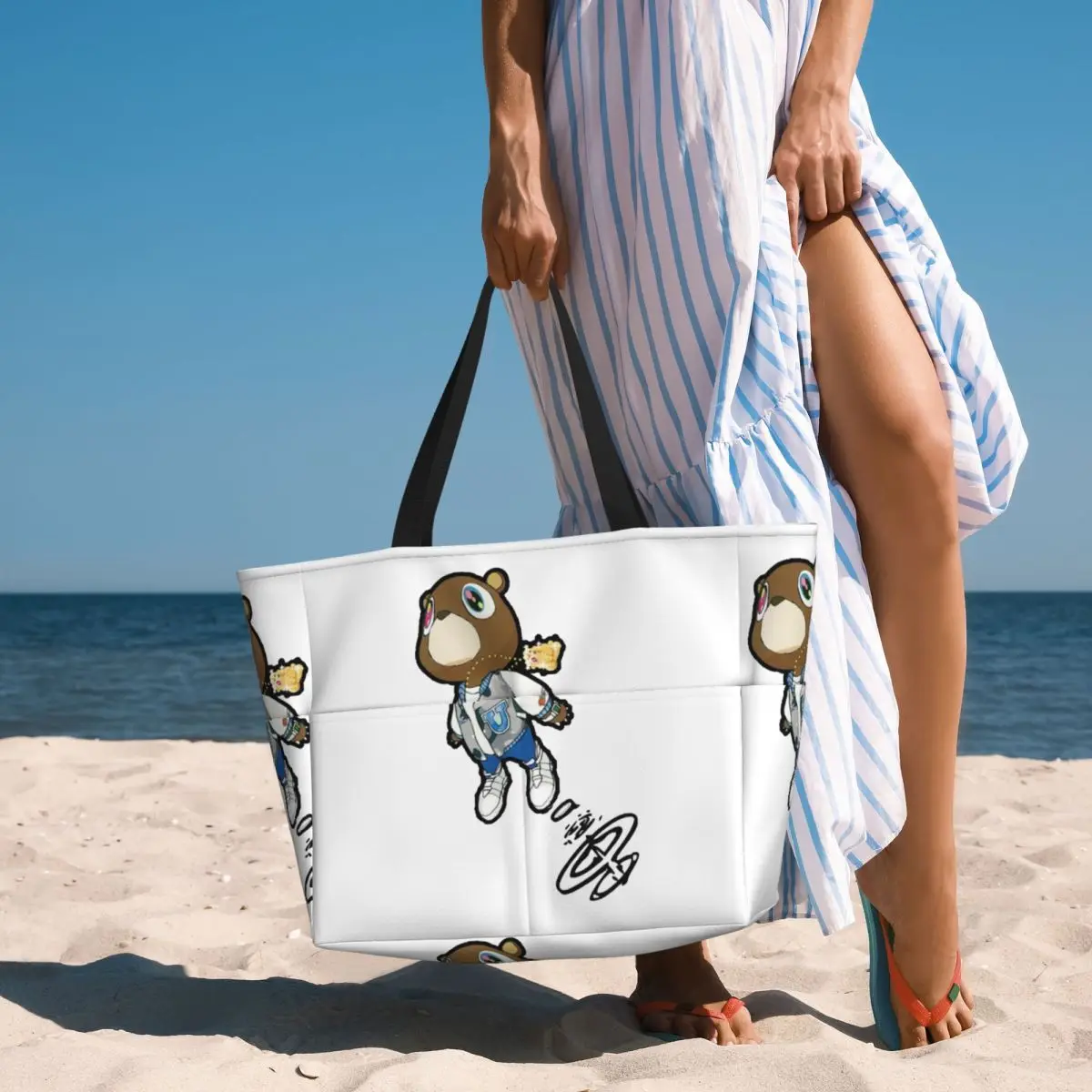 

Kanye West Dropout Bear Chicago Vintage Graduation Beach Tote Bag Sport Gym Yoga Large Tote Bag Women Travel Bag Fitness bag