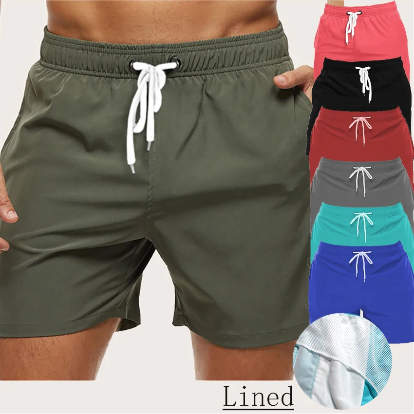 Men Swimwear Swim Shorts Trunks Beach Board Shorts Swimming Pants Swimsuits Mens Running Sports Surffing Shorts