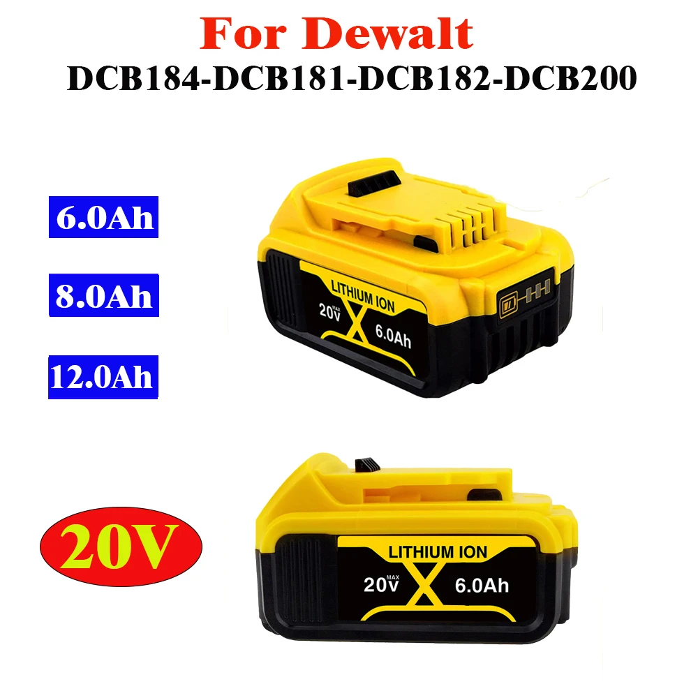 

20V Battery 8.0Ah DCB203 Li-ionBattery For Dewalt Max Tools DCB205 DCB206 DCB204 DCB200 DCB182 DCB180 DCB230 DCD DCF DCG Series