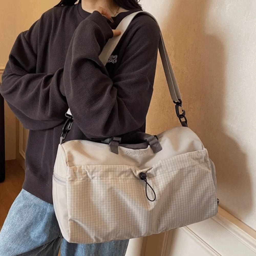 Large Capacity Travel Handbag Wear-resistant Multi Pocket Fitness Tote Bag Waterproof Portable Duffel Handheld Bag Fitness