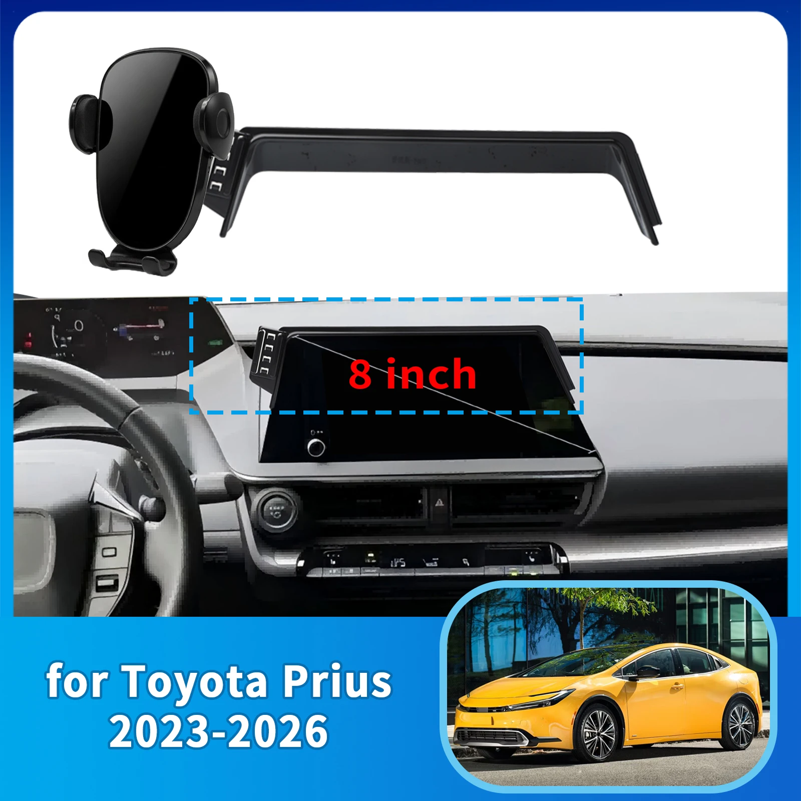 for Toyota Prius XW60 2023-2025 2026 8inch LHD Anti-Shake Screen Base Phone Holder Mount Stand ​​ Dedicated Car​​ accessoires