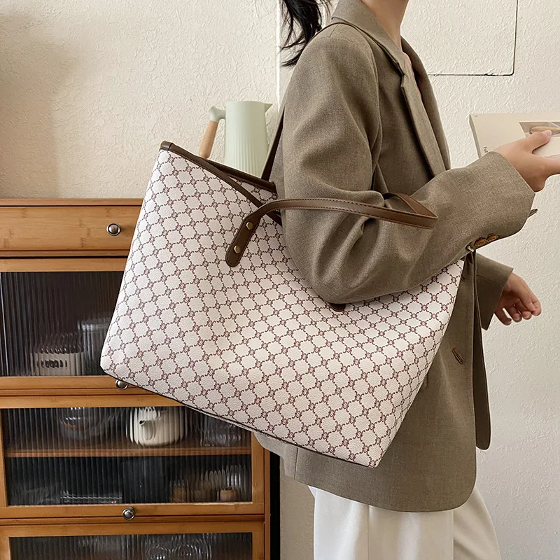 classico-vintage-carta-impressao-sacola-grande-capacidade-commuter-bolsa-feminina-couro-do-plutonio-axilas-bolsa-de-ombro